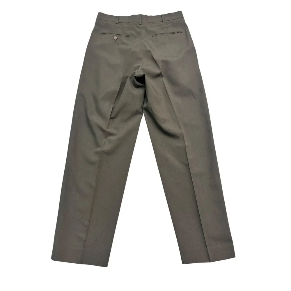 vtg 90s John Henry 30x29 Tan Dress Pants Trousers Wool Blend Pleated Straight